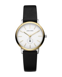 Danish Design Black Leather Band Stainless Steel Women's Watch