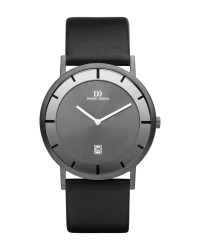 Danish Design Black Leather Band Stainless Steel Women's Watch