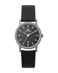 Danish Design Black Leather Band Titanium Women's Watch