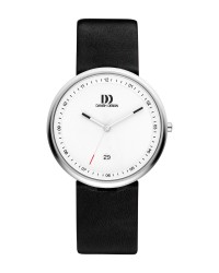 Danish Design Black Leather Band Stainless Steel Women's Watch