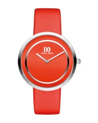 Danish Design Leather Band Stainless Steel Women's Watch No Markers