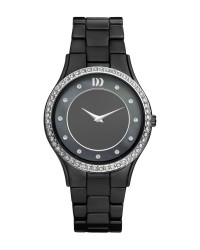 Danish Design Cubic Zirconia Bezel Black Ceramic Women's Watch