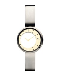 Danish Design Silver Leather Band Titanium Women's Watch
