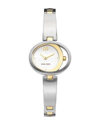 Danish Design Two Tone Silver & Gold Color Titanium Women's Watch