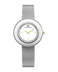 Danish Design Mesh Band Cubic Zirconia Women's Watch Gold Accent