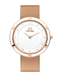 Danish Design Rose Gold Mesh Stainless Steel & Ceramic Women's Watch