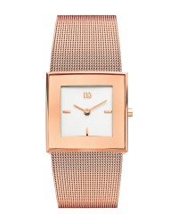 Danish Design Rose Gold Color Mesh Band Stainless Steel Women's Watch