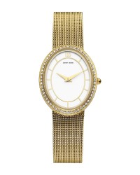 Danish Design Gold Color Mesh Band Cubic Zirconia Women's Watch