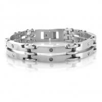 Inox Men's Stainless Steel Open Parallel Link Bracelet
