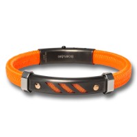 Orange polyester, stainless steel clasp with rose gold screws br-nautico04