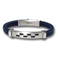 Blue polyester, stainless steel clasp with diamond br-nautico08