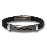 Black polyester, stainless steel clasp with diamond br-nautico09
