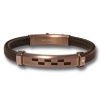 Brown polyester, stainless steel clasp with diamond br-nautico11
