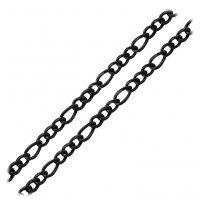 Inox Super Black Figaro Chain