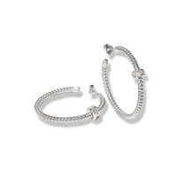 Hoops in white rhodium-plated silver with crystals oriside01c30