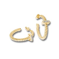 Hoops in yellow gold-plated silver with crystals oriside00m30