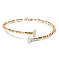 Bangle in rose gold-plated silver with crystals briside02m
