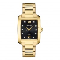 Seiko Core Diamond Gold PVD  Solar Stainless Steel Watch SNE462