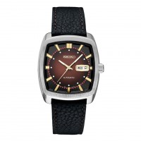 Seiko Recraft Leather Band Automatic Stainless Steel Watch SNKP25