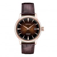 Seiko Presage Leather Band Automatic Stainless Steel Watch SRPB46