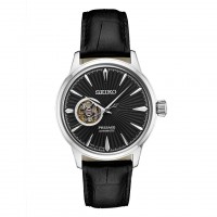 Seiko Presage Leather Band Automatic Stainless Steel Watch SSA359