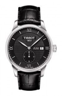 Tissot Le Locle Men's Automatic Small Second Black Dial Watch with Black Leather Strap T0064281605801