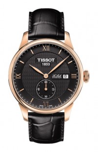 Tissot Le Locle Automatic Men's Small Second Black Dial Watch with Black Leather Strap T0064283605801
