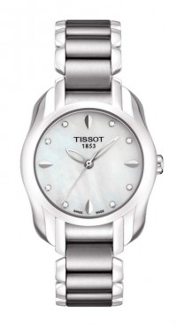Tissot T-Wave Women's Quartz White MOP Dial & Diamond Index Round Watch with Stainless Steel Bracelet T0232101111600