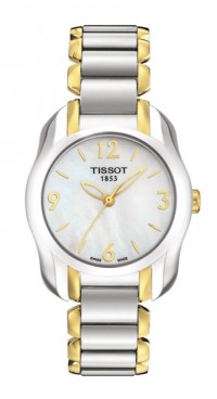 Tissot T-Wave Women's Quartz White MOP Dial Round Watch with Two-Tone Stainless Steel Bracelet T0232102211700