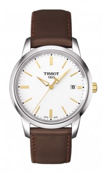 Tissot Classic Dream Men's Quartz White Index Dial Watch with Brown Leather Strap T0334102601101