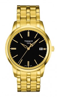 Tissot Classic Dream Men's Quartz Black Dial Watch with Yellow Gold PVD Stainless Steel Bracelet T0334103305101