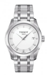 Tissot Couturier Lady Quartz Diamond White Dial Watch with Stainless Steel Bracelet T0352101101600