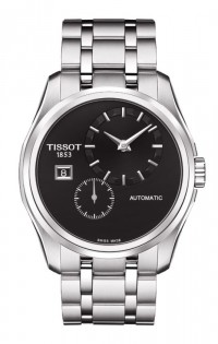 Tissot Couturier Automatic Men's Small Second Black Dial Watch with Stainless Steel Bracelet T0354281105100