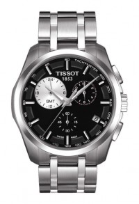 Tissot Couturier Men's Quartz Chronograph Black Dial Watch with Stainless Steel Bracelet T0354391105100