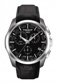 Tissot Couturier Men's Quartz Chronograph Black Dial Watch with Black Leather Strap T0354391605100