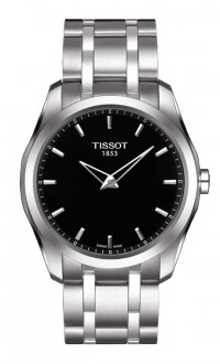 Tissot Couturier Secret Date Men's Quartz Black Dial Watch with Stainless Steel Bracelet T0354461105100