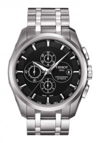 Tissot Couturier Automatic Men's Chronograph Black Dial Watch with Stainless Steel Bracelet T0356271105100