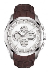 Tissot Couturier Automatic Men's Chronograph Silver Dial Watch with Brown Leather Strap T0356271603100