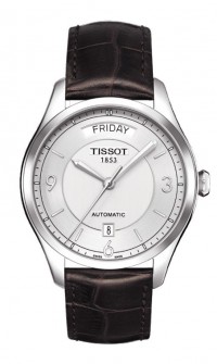Tissot T-One Men's Automatic Silver Dial Watch with Brown Leather Strap T0384301603700