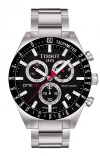 Tissot PRS 516 Men's Quartz Chronograph Black Dial Watch with Stainless Steel Bracelet T0444172105100