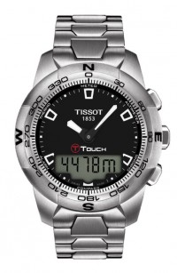 Tissot T-Touch II Men's Quartz Black Dial Watch with Stainless Steel Bracelet T0474201105100