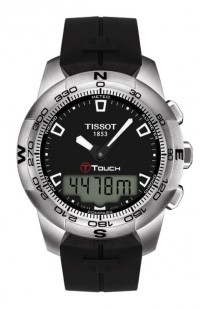 Tissot T-Touch II Men's Quartz Black Dial Watch with Black Rubber Strap T0474201705100