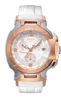 Tissot T-Race Women's Quartz Rose Gold PVD Case with White Dial and Diamonds Watch T0482172701601