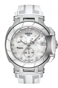 Tissot T-Race Women's Quartz Chrono White Dial with Diamonds with White Silicone Strap T0484171711600