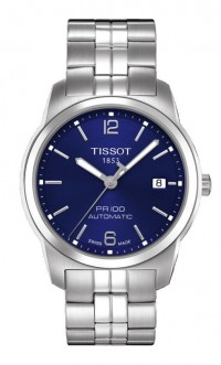 Tissot PR 100 Men's Automatic Blue Dial Watch with Stainless Steel Bracelet T0494071104700