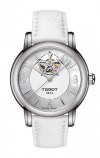 Tissot Lady Heart Powermatic 80 White MOP with Diamond Dial Watch and White Rubber Strap T0502071711704