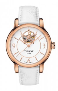Tissot Lady Heart Powermatic 80 Rose Gold Case White Dial Watch with White Rubber Strap T0502073701704