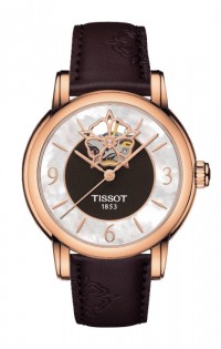 Tissot Lady Heart Powermatic 80 Rose Gold Case Brown MOP Dial Watch with Brown Leather Strap  T0502073711704
