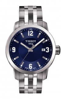 Tissot PRC 200 Men's Quartz Blue Dial Watch with Stainless Steel Bracelet T0554101104700