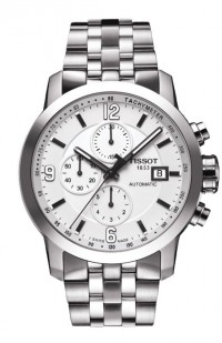 Tissot PRC 200 Men's Automatic Chrono White Dial Watch with Stainless Steel Bracelet T0554271101700
